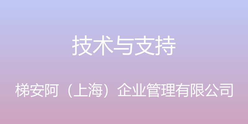 技术与支持 - 梯安阿（上海）企业管理有限公司