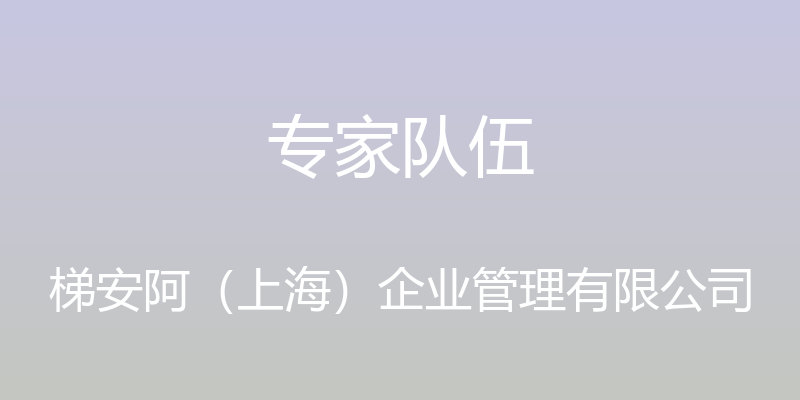 专家队伍 - 梯安阿（上海）企业管理有限公司